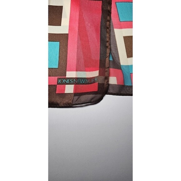 Vintage Set Of 2 Geometric Square And Rectangular Scarves - Picture 5 of 5